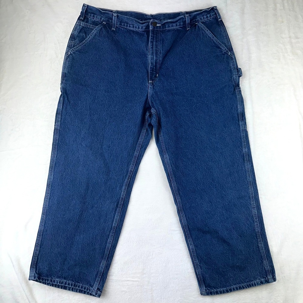 Carhartt Carpenter Jeans Mens Loose Fit 42x28 Blue Workwear Denim Cotton Y2K
